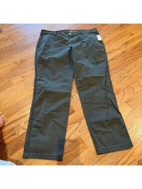 KHAKIS BY GAP WOMENS OLIVE GREEN PANTS NEW SIZE 10 ANKLE